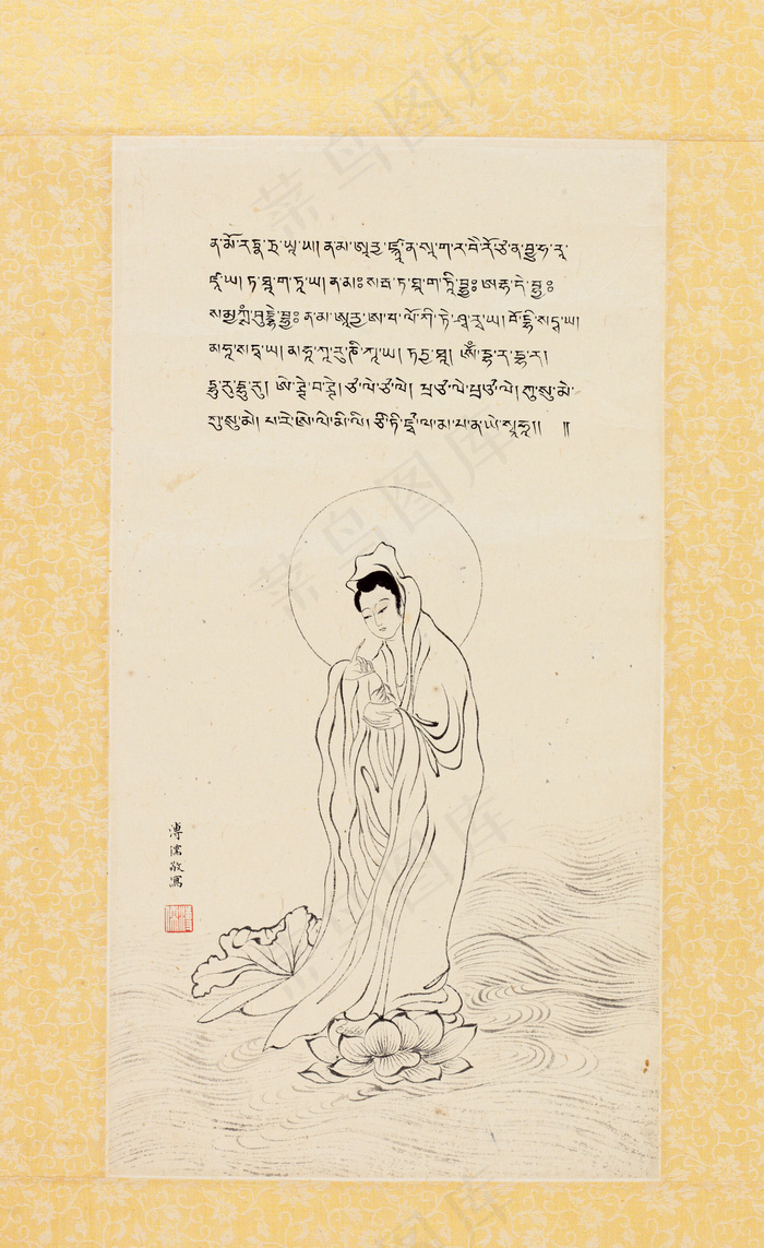观世音像藏文大悲咒图片