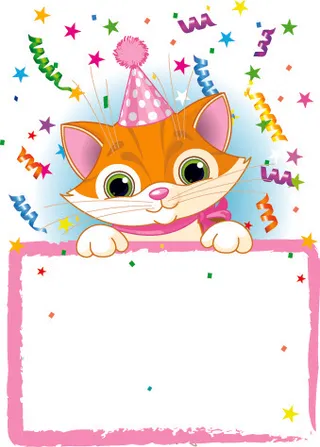 可爱动物装饰边框矢量素材