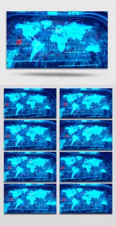 世界地图科技数据视频素材