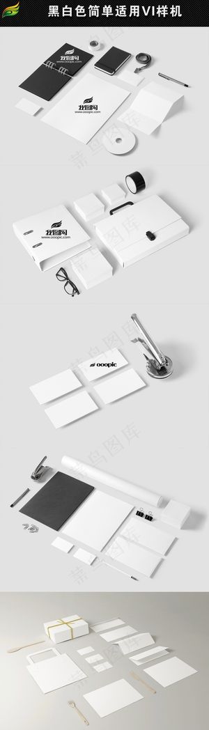 黑白色简单适用商务VI样机