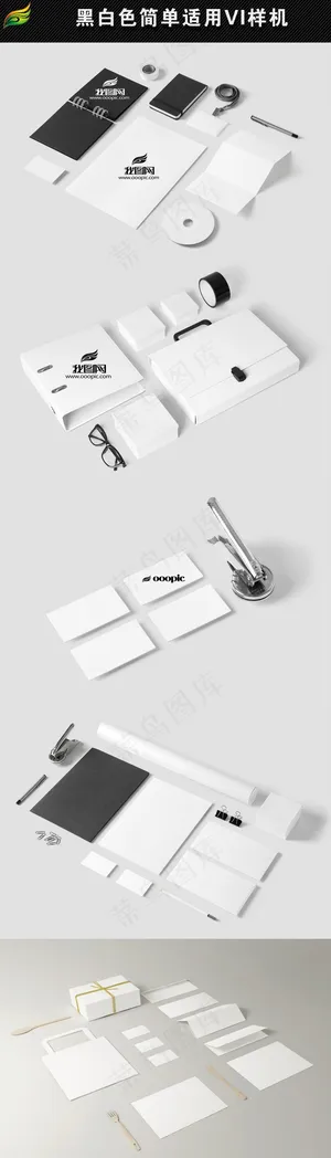 黑白色简单适用商务VI样机