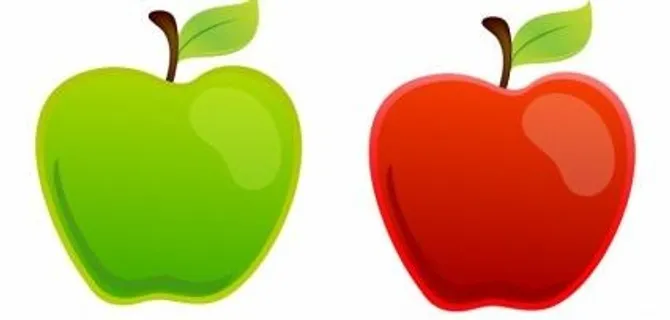 红和绿苹果