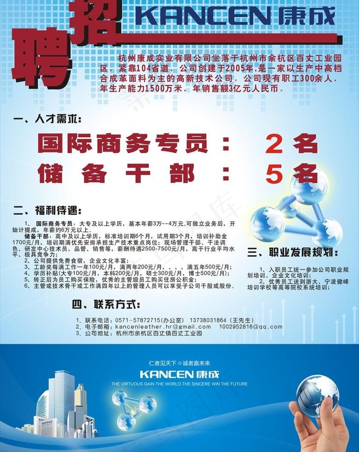 企业招聘海报图片cdr矢量模版下载
