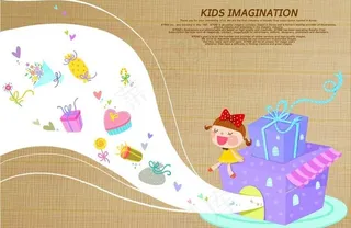 小孩和礼物图片