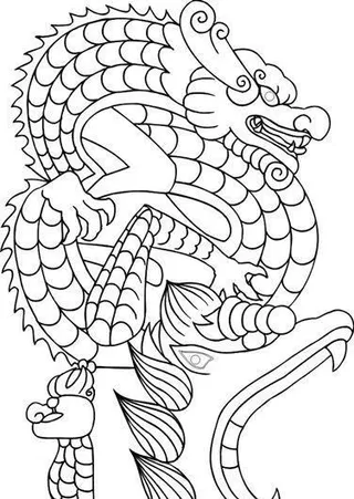 龙纹 中华传统 花纹 黑白 装饰 AI