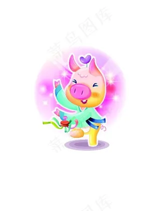 2007最新韩国新春情侣猪矢量图0...