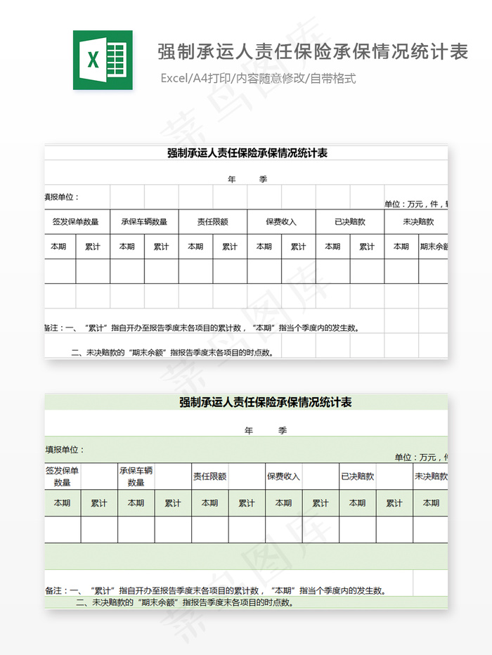 强制承运人责任保险承保情况统计表