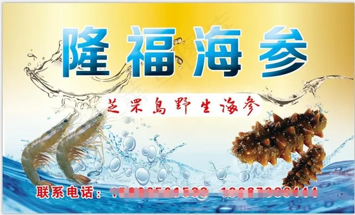 海参名片psd模版下载