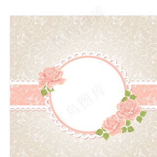 玫瑰装饰素雅花纹边框矢量素材