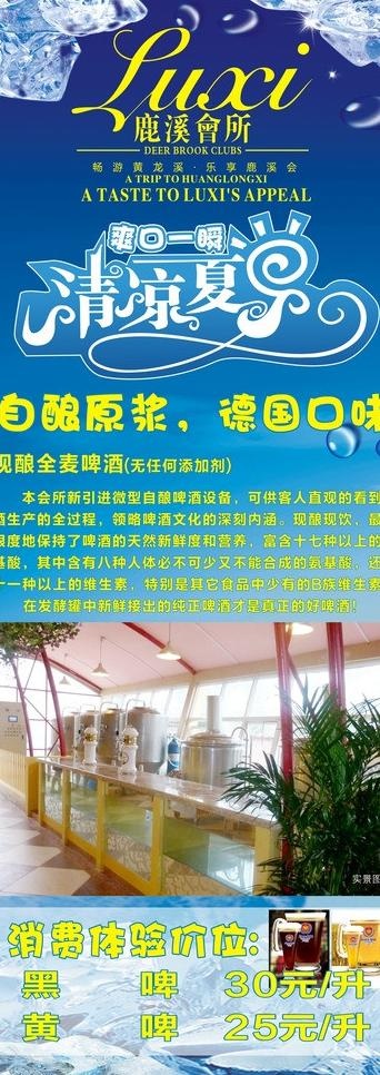 清凉一夏易拉宝图片cdr矢量模版下载