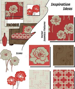 欧式花纹花朵 古典花纹花朵图片