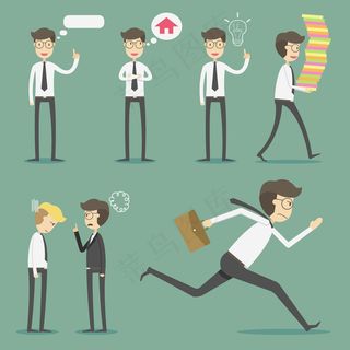 卡通人物扁平化可爱各种职业矢量素材