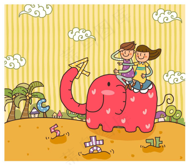 骑大象的孩子