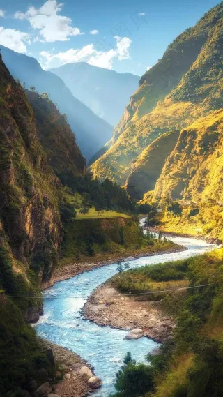 山里河流高清摄影图片