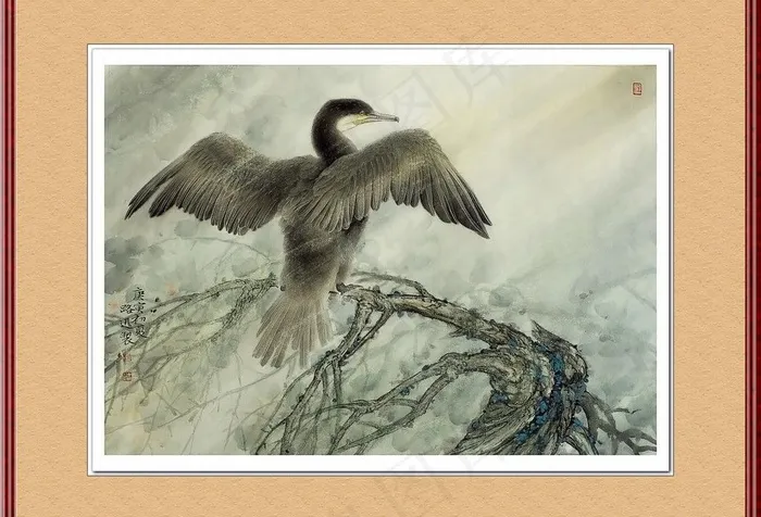 老鹰 工笔画图片