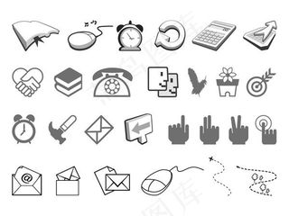 简洁黑白图标矢量素材之二