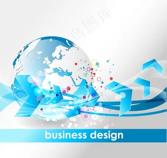 蓝色动感线条箭头地球图片