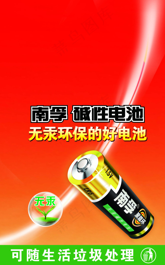 南孚碱性电池展板无汞环保psd模版下载