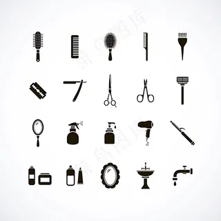 理发店元素图标