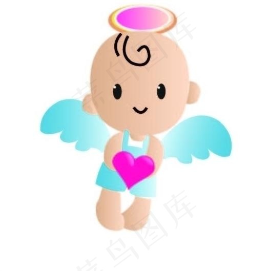 可爱小天使图片ai矢量模版下载
