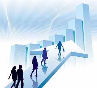 动感箭头 商务人物图片