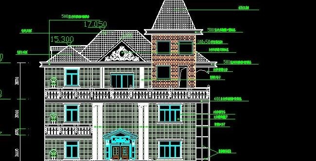 带阁楼及架空三层私宅框架结构建筑设...