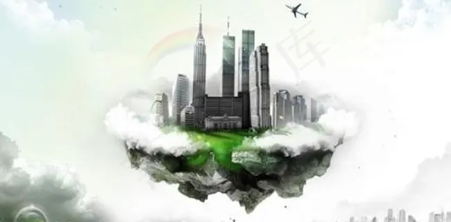 悬浮巨石与建筑物 下载