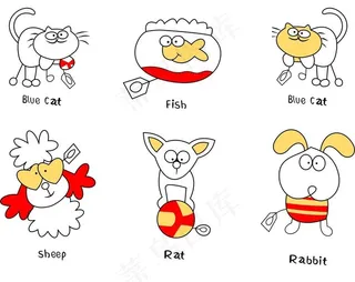 面料设计 卡通动物图片