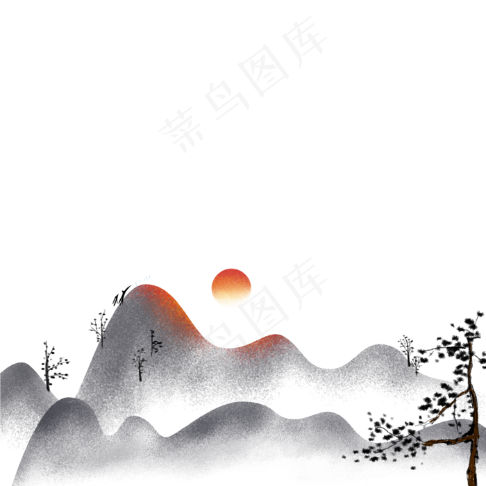 水墨山纹背景图
