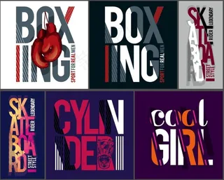 个性炫酷渐变彩色字体设计合集