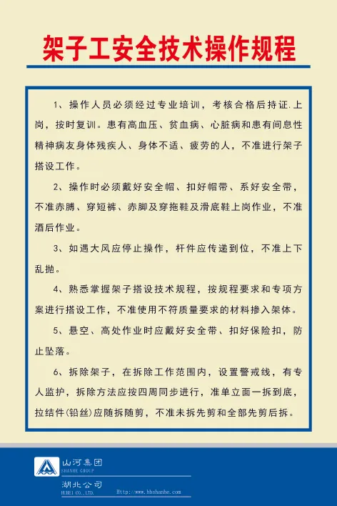 架子工安全技术操作规程cdr矢量模版下载