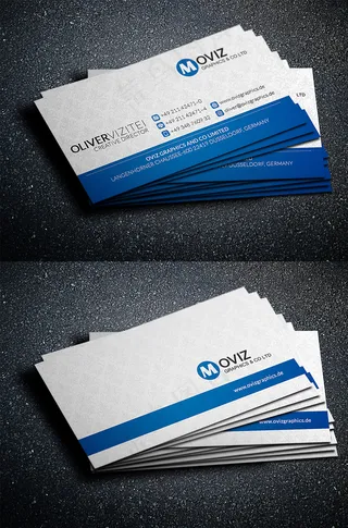 经典蓝色简约商务名片欣赏