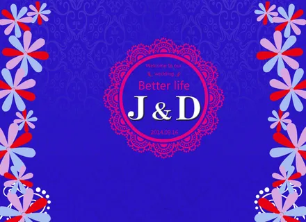 宝石蓝婚礼喷绘背景