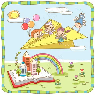 卡通儿童边框 AI矢量