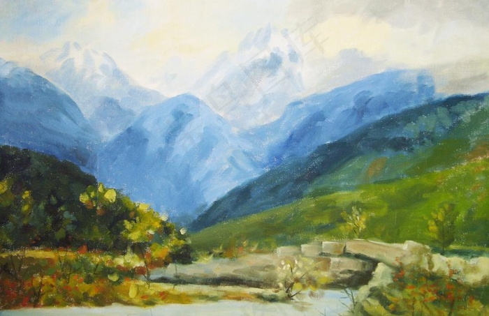 水粉风景图片