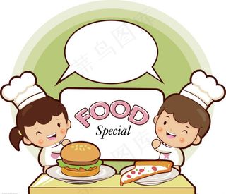 可爱厨师矢量素材