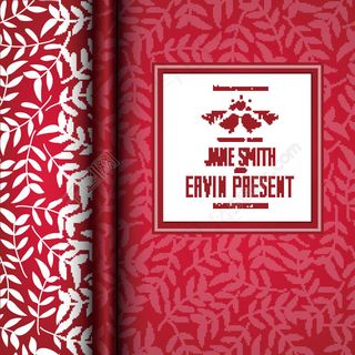 红色叶子底纹婚礼背景图