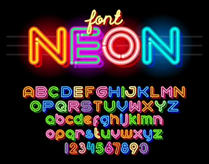 霓虹灯字母和数字