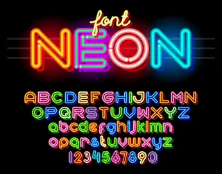 霓虹灯字母和数字