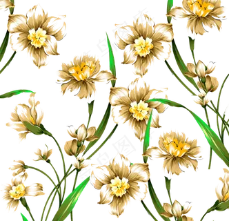 金色花卉素材免扣png