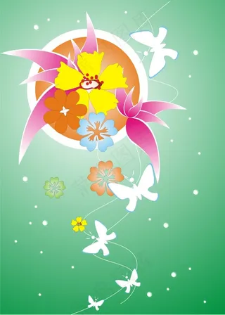 蝶恋花矢量素材