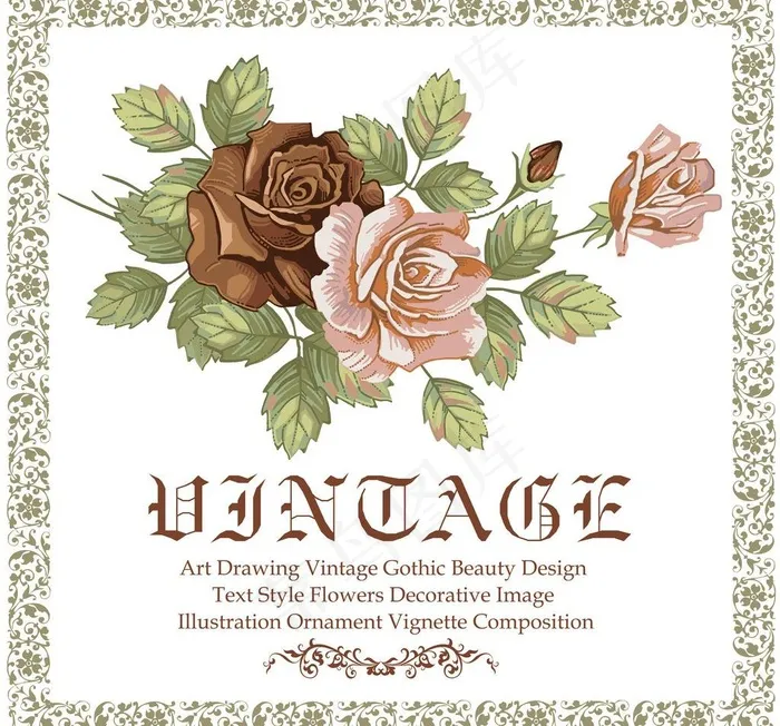 手绘花卉图片eps,ai矢量模版下载