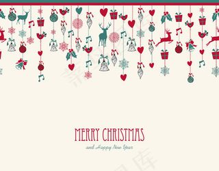 素雅圣诞节花纹背景矢量素材