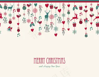 素雅圣诞节花纹背景矢量素材