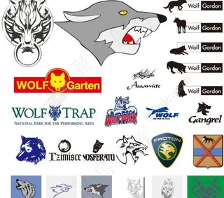 各式各样矢量狼wolf ai图片