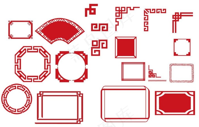 中式边框花纹矢量素材免费下载