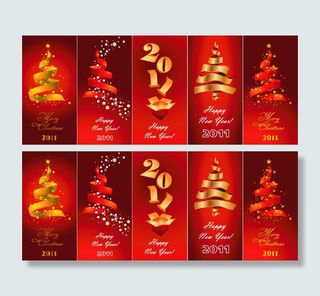 新年圣诞条幅矢量图下载