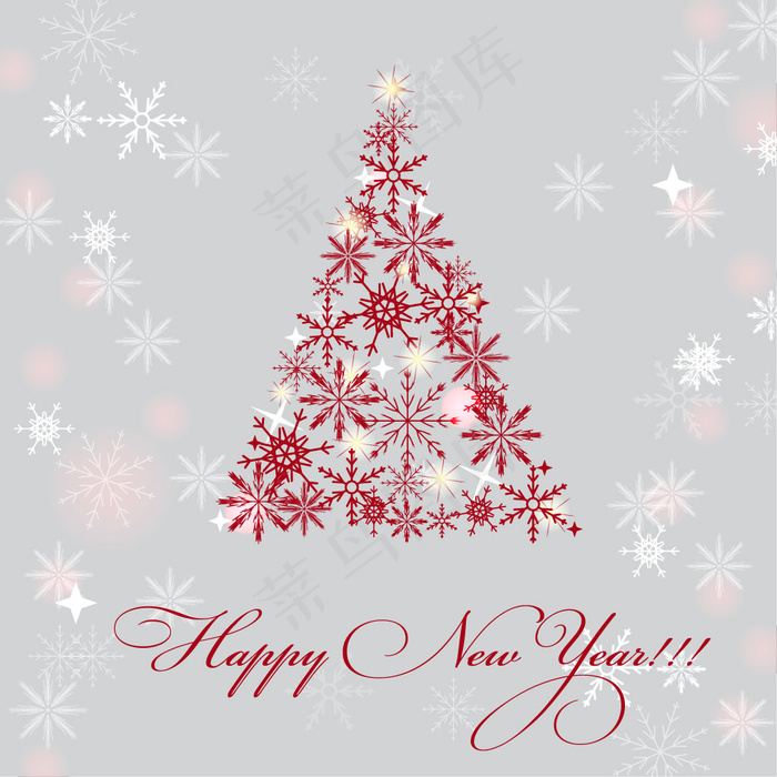 HappyNewYear圣诞树矢量...