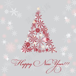 HappyNewYear圣诞树矢量...