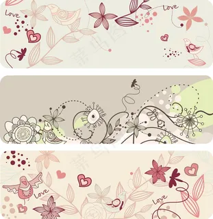 线条花卉图案 线条花卉图案